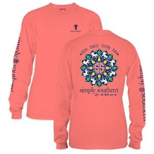 Simply Southern Seek Magic Every Day Sunglow Long Sleeve Tee  Medium Cor…